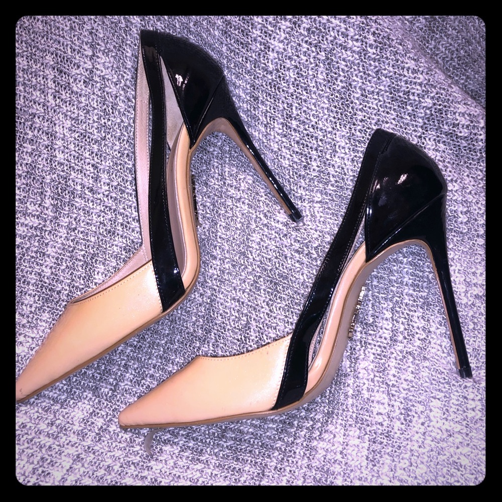 House of CB patent leather pointy toe heels